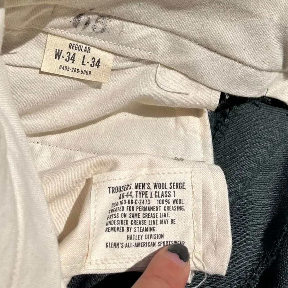 vintage military Men's Green and Grey Trousers
